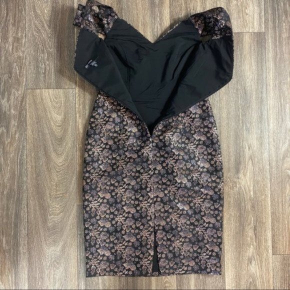 Maggy London Black Gold Metallic Detail Mini Dress - Picture 5 of 5